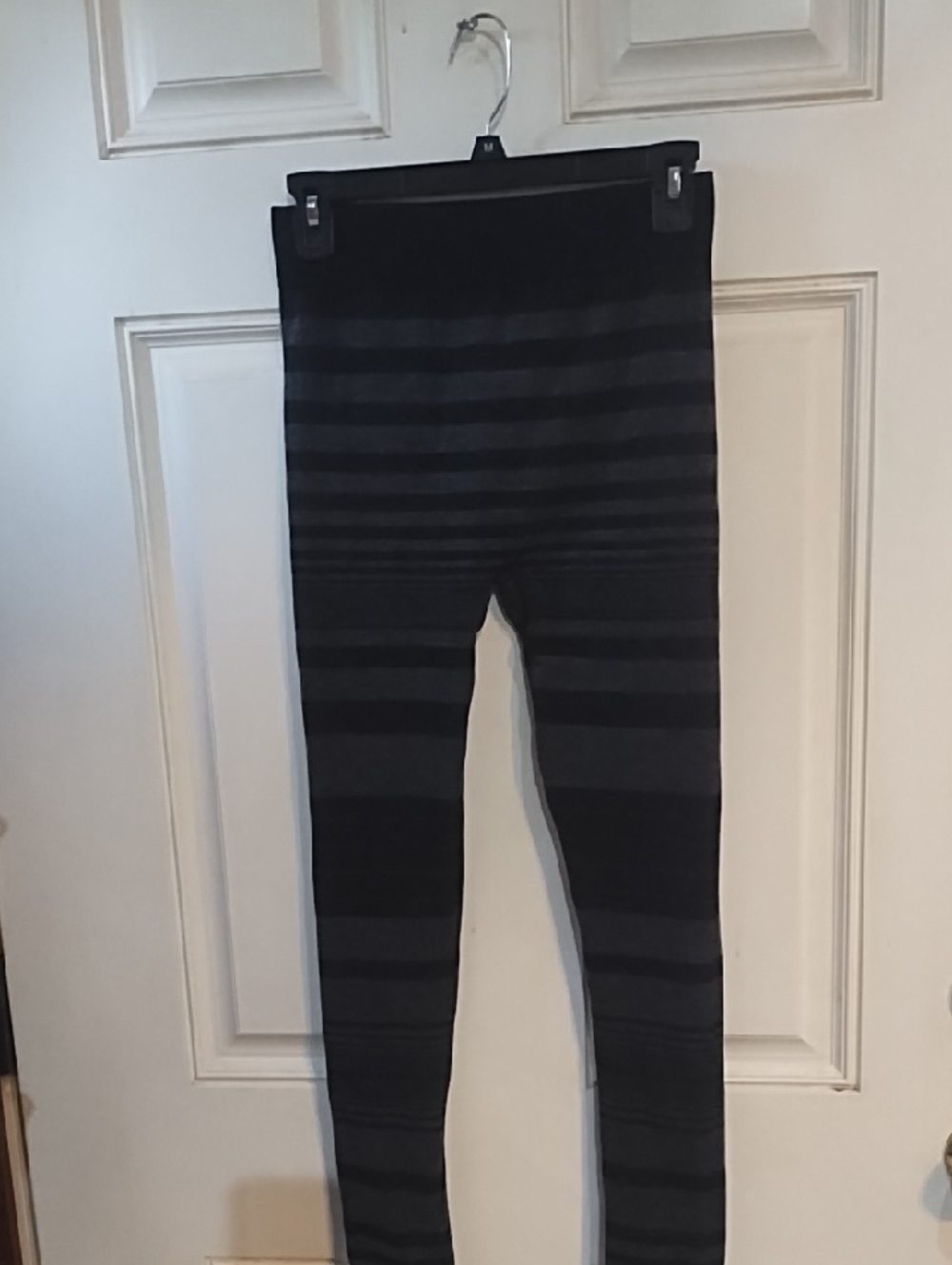 Goldmedal Black and Gray Striped Leggings